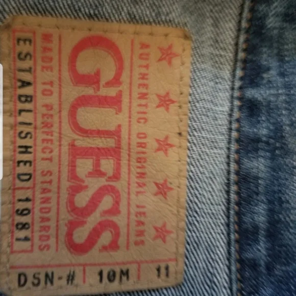 SOLD! Guess Vintage Authentic Original Jean Jacket 100% Cotton Women's Size L - Picture 12 of 15